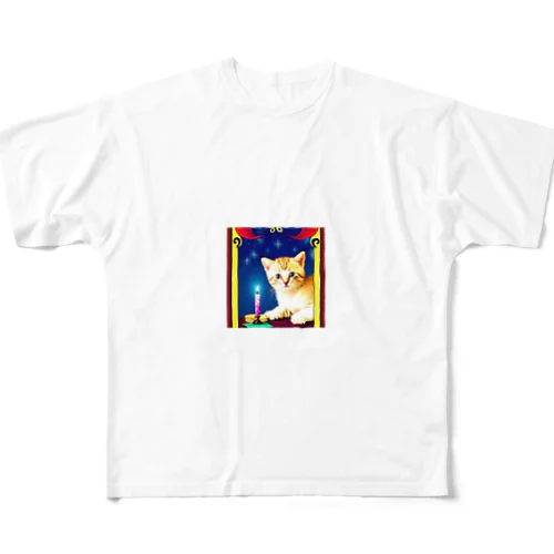 占い猫ちゃん All-Over Print T-Shirt