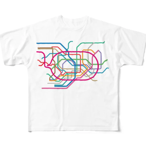 東京地下鉄路線図-東京メトロ路線図 ROUTE MAP TOKYO METROPOLITAN AREA- All-Over Print T-Shirt