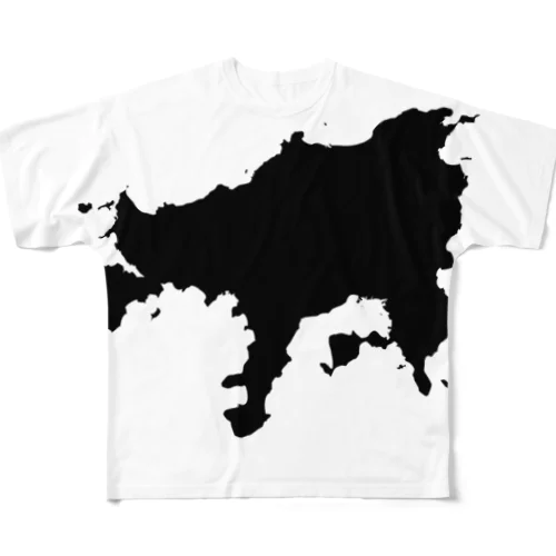 小豆島（黒） フルグラフィックTシャツ