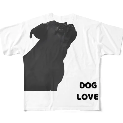 DOG LOVER（パグ） All-Over Print T-Shirt