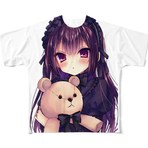 かわいい黒ロリおんな フルグラフィックTシャツ