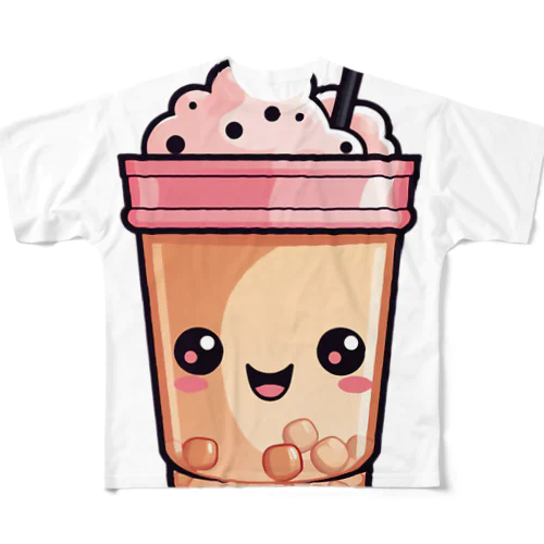 タピオカミルクティー フルグラフィックTシャツ