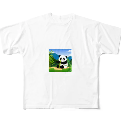 可愛くむさぼるパンダ All-Over Print T-Shirt