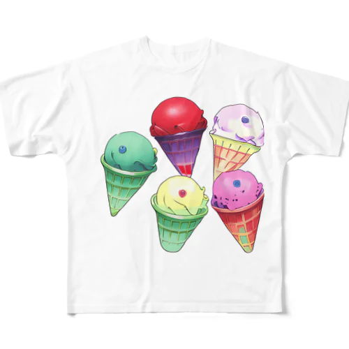 可愛いアイス All-Over Print T-Shirt