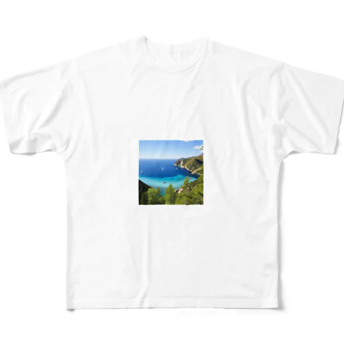 海辺で　ゆったり　バカンス フルグラフィックTシャツ