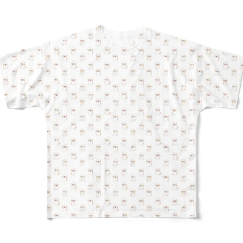 ふわもこりん(ドット柄） All-Over Print T-Shirt