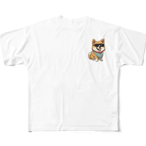 イカした柴犬 All-Over Print T-Shirt