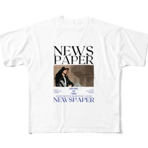NEWS PAPER フルグラフィックTシャツ