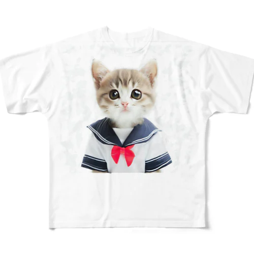 セーラーキャット フルグラフィックTシャツ