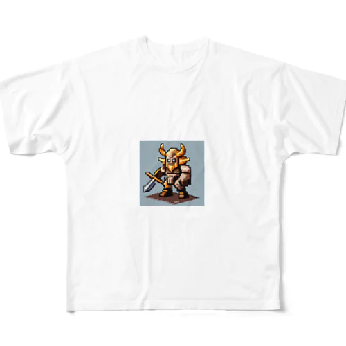 ドット絵バイキング フルグラフィックTシャツ