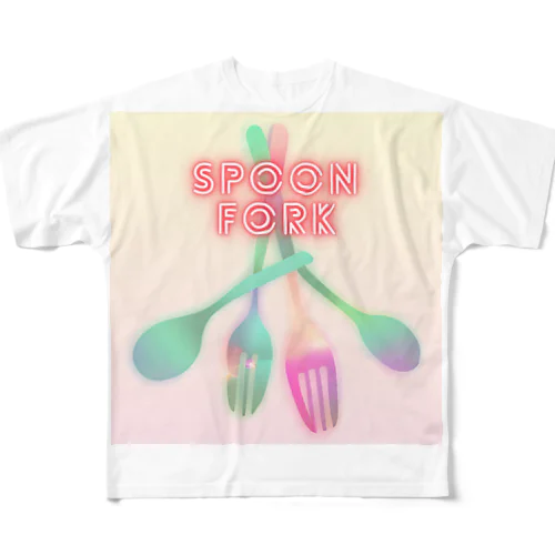 spoon＆fork All-Over Print T-Shirt