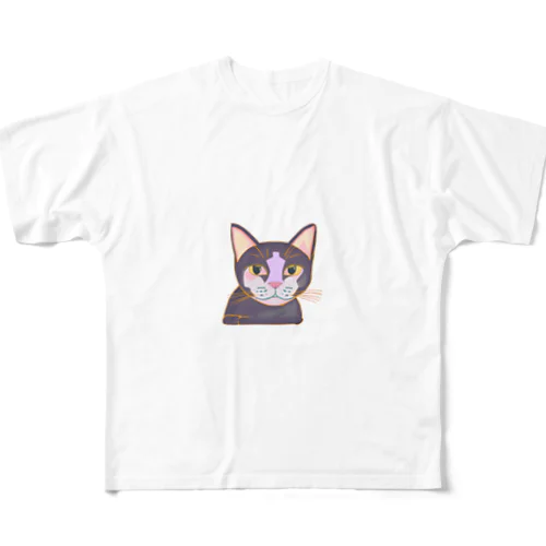 可愛い猫のアイテム フルグラフィックTシャツ