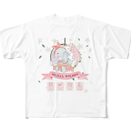 お花とぞう All-Over Print T-Shirt