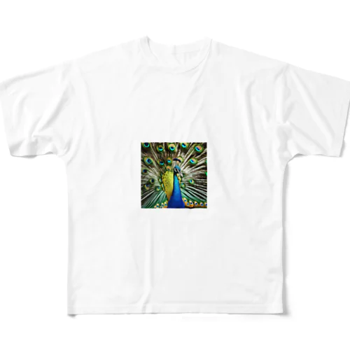 リアルクジャク フルグラフィックTシャツ