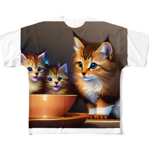 子猫の日常 All-Over Print T-Shirt