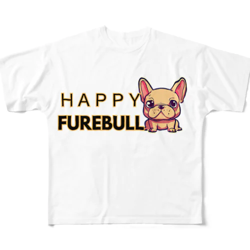 HAPPY FUREBULL（ハッピーフレブル） フルグラフィックTシャツ