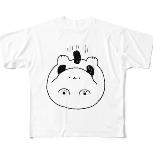 落下する犬 フルグラフィックTシャツ