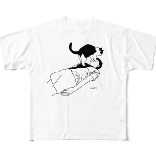 猫吸い All-Over Print T-Shirt