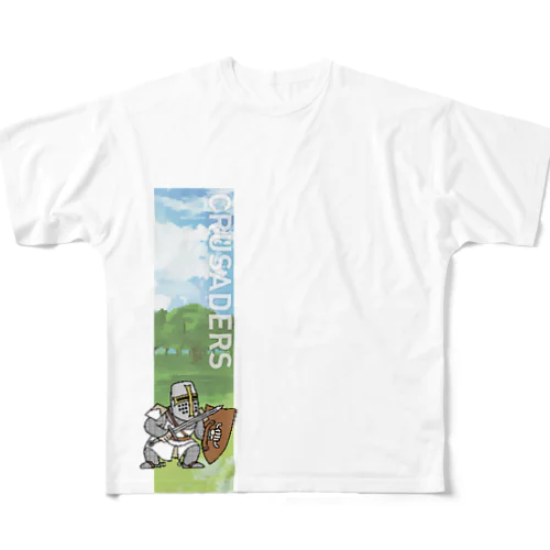  さまよう十字軍 背景付き All-Over Print T-Shirt