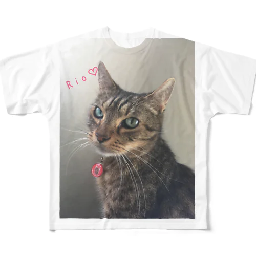 キジトラネコのリオ フルグラフィックTシャツ