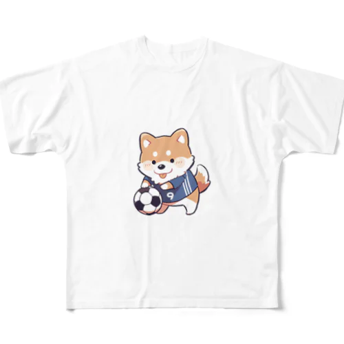 サッカー犬 フルグラフィックTシャツ