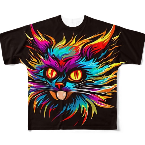 猫のグラフィック All-Over Print T-Shirt