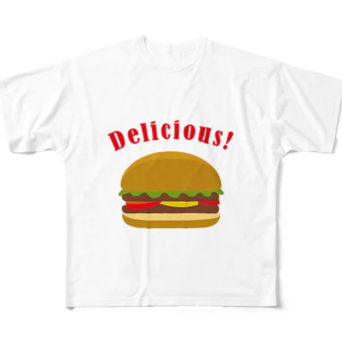 ハンバーガー002_backprint フルグラフィックTシャツ