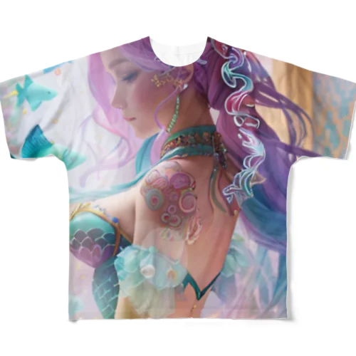 healing mermaid LARA All-Over Print T-Shirt