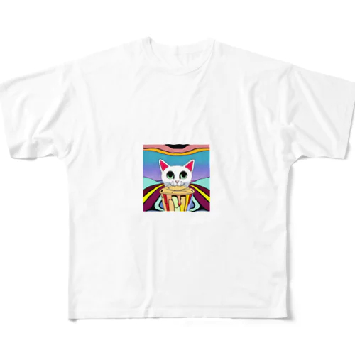 ねこの生活 フルグラフィックTシャツ