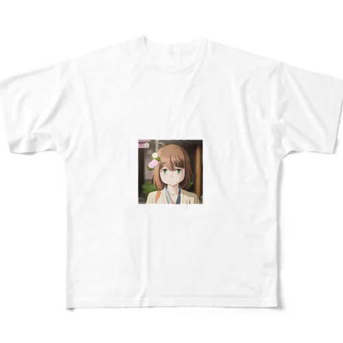 巫女 フルグラフィックTシャツ