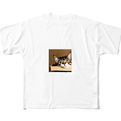 箱に入った可愛い猫 All-Over Print T-Shirt