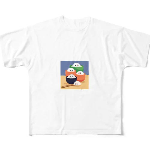 かわいいおにぎりのイラストのグッズ All-Over Print T-Shirt
