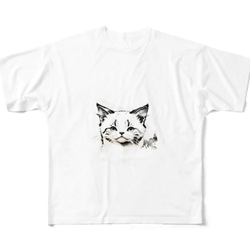 ねこさん８ フルグラフィックTシャツ