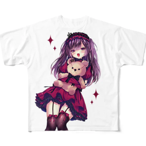 ハーフツインのゴスロリちゃん フルグラフィックTシャツ