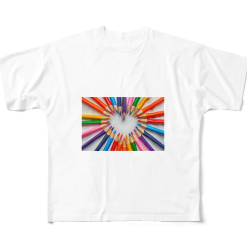 カラフルハート All-Over Print T-Shirt