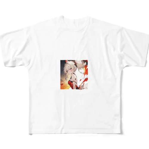 幻想的な空間にたたずむ美女 All-Over Print T-Shirt