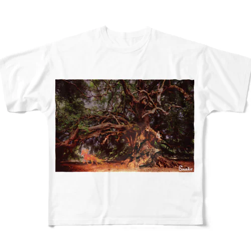 森林を駆ける炎馬 All-Over Print T-Shirt