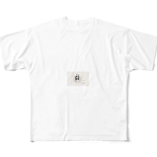 抽象的な詩的なイラストのワンポイント All-Over Print T-Shirt