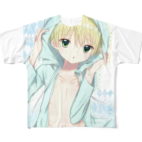 水着の男の子 フルグラフィックTシャツ