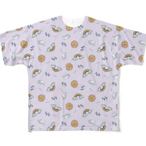 お天気パープル All-Over Print T-Shirt