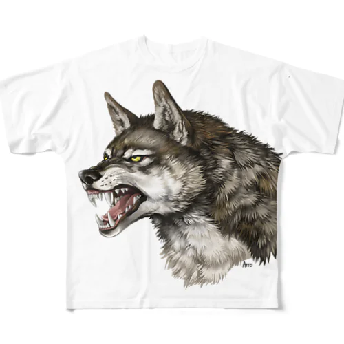 オオカミさん フルグラフィックTシャツ