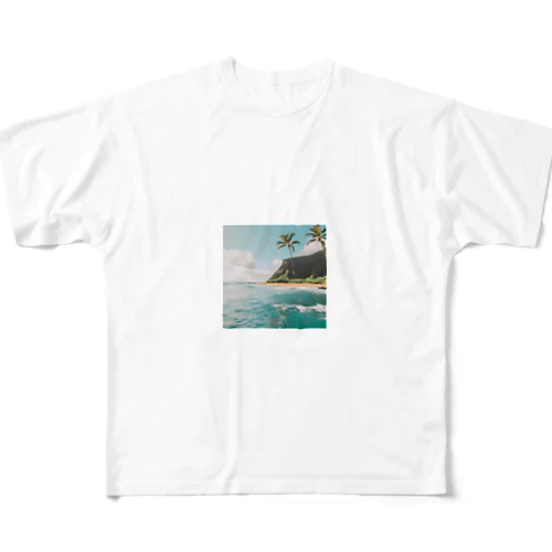 南国の海イラストグッズ フルグラフィックTシャツ