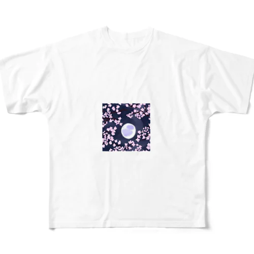 夜桜 フルグラフィックTシャツ