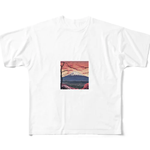 富士山 フルグラフィックTシャツ