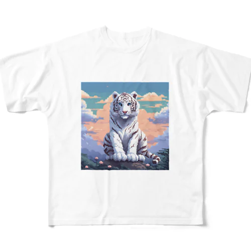 ドット絵のホワイトタイガー All-Over Print T-Shirt