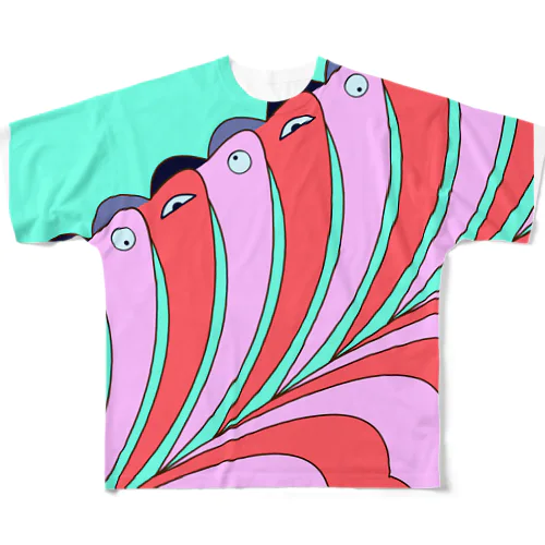 カラフラミンゴ All-Over Print T-Shirt