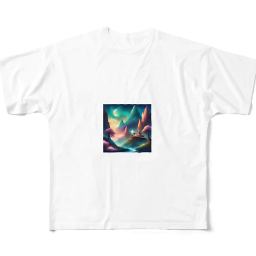 幻想的な風景 フルグラフィックTシャツ