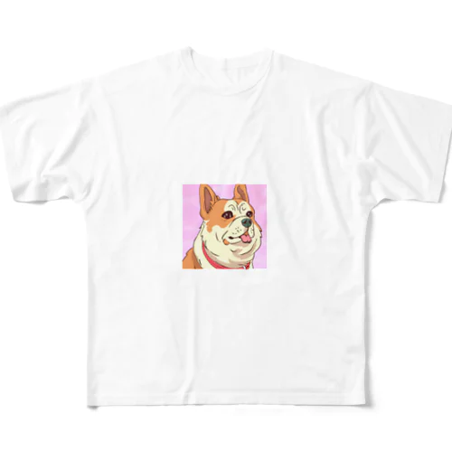 人懐こい犬 フルグラフィックTシャツ