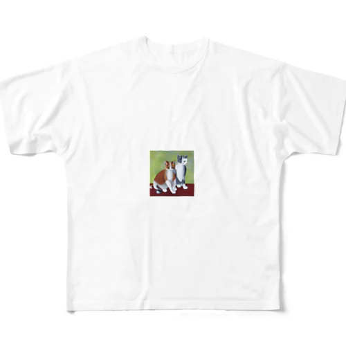 二匹の猫 All-Over Print T-Shirt