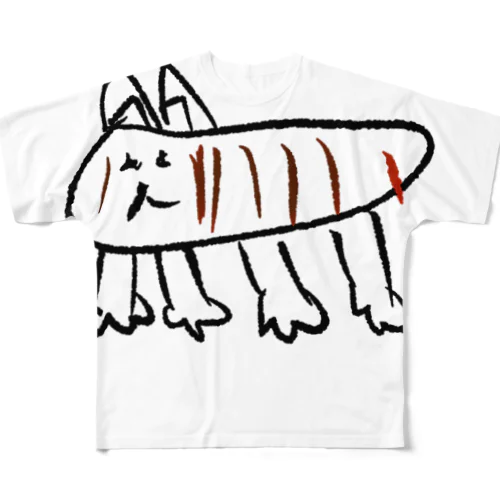 横から見た犬 All-Over Print T-Shirt